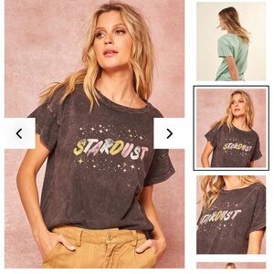 Luca and Grae Aspyn Ovard Stardust Black Pink Yellow White Graphic Tee Shirt